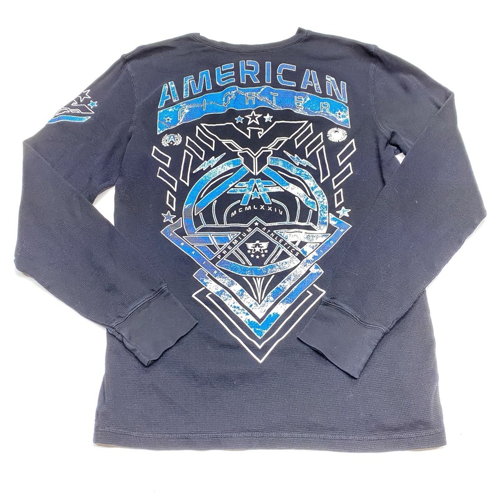 American Fighter Premium Athletics  Shirt Men's Long Sleeve Thermal Black Large